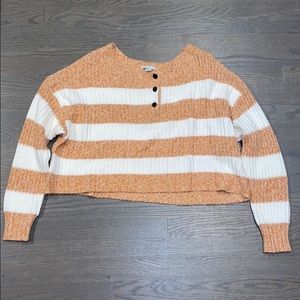 American Eagle Striped Cropped Sweater